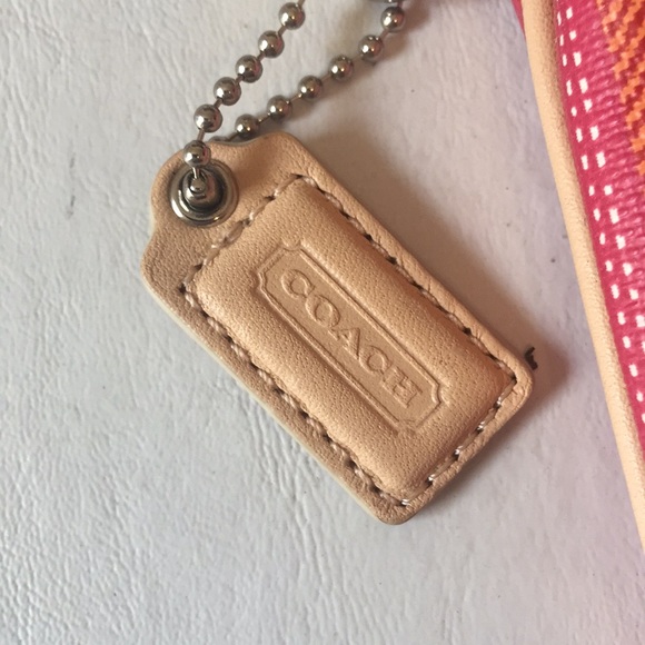 COACH Orange Stripe Wristlet - Picture 2 of 5